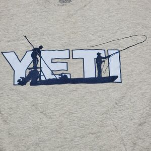 Yeti Graphic SS Grey Tee Fishing Boat - Size Medium
